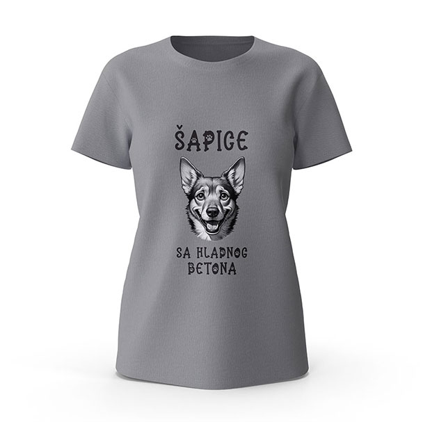 ŽENSKA MAJICA ŠAPICE SA HLADNOG BETONA - siva