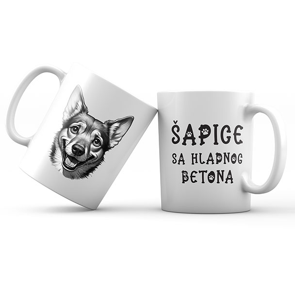 ŠOLJA ŠAPICE SA HLADNOG BETONA - crno bela